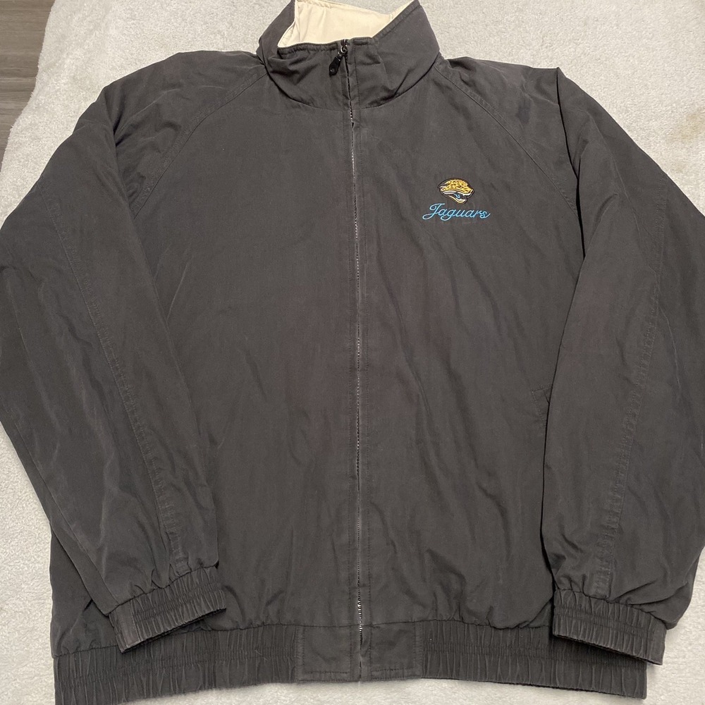Vintage Jacksonville Jaguars Jacket Womens Large Black Lee Zip Hidden Hood Retro